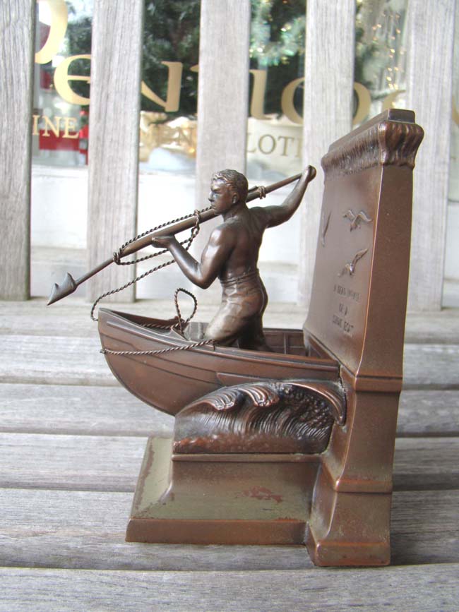 A pair of New Bedford Whaler Memorial bookends made by Jennings Brothers circa 1930 — image 2
